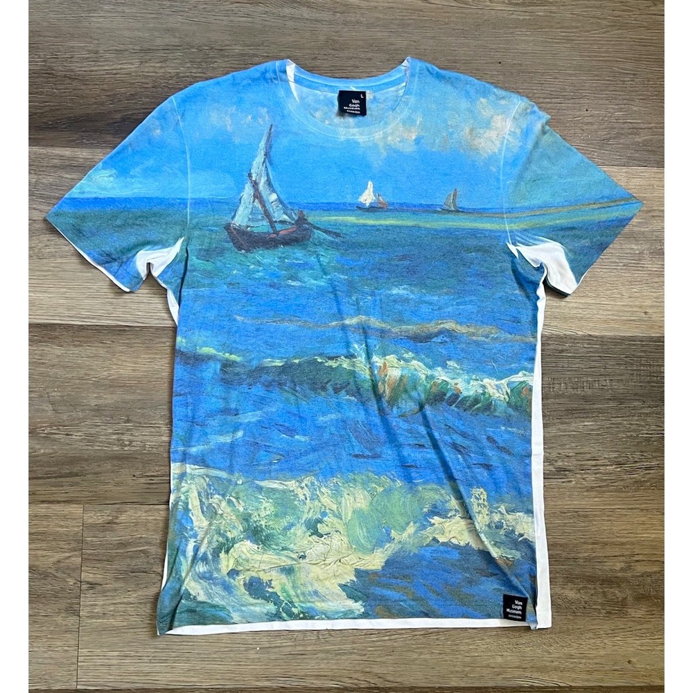 Van Gogh Museum Amsterdam T Shirt Large Seascape All Over Print Art Graphic Tee